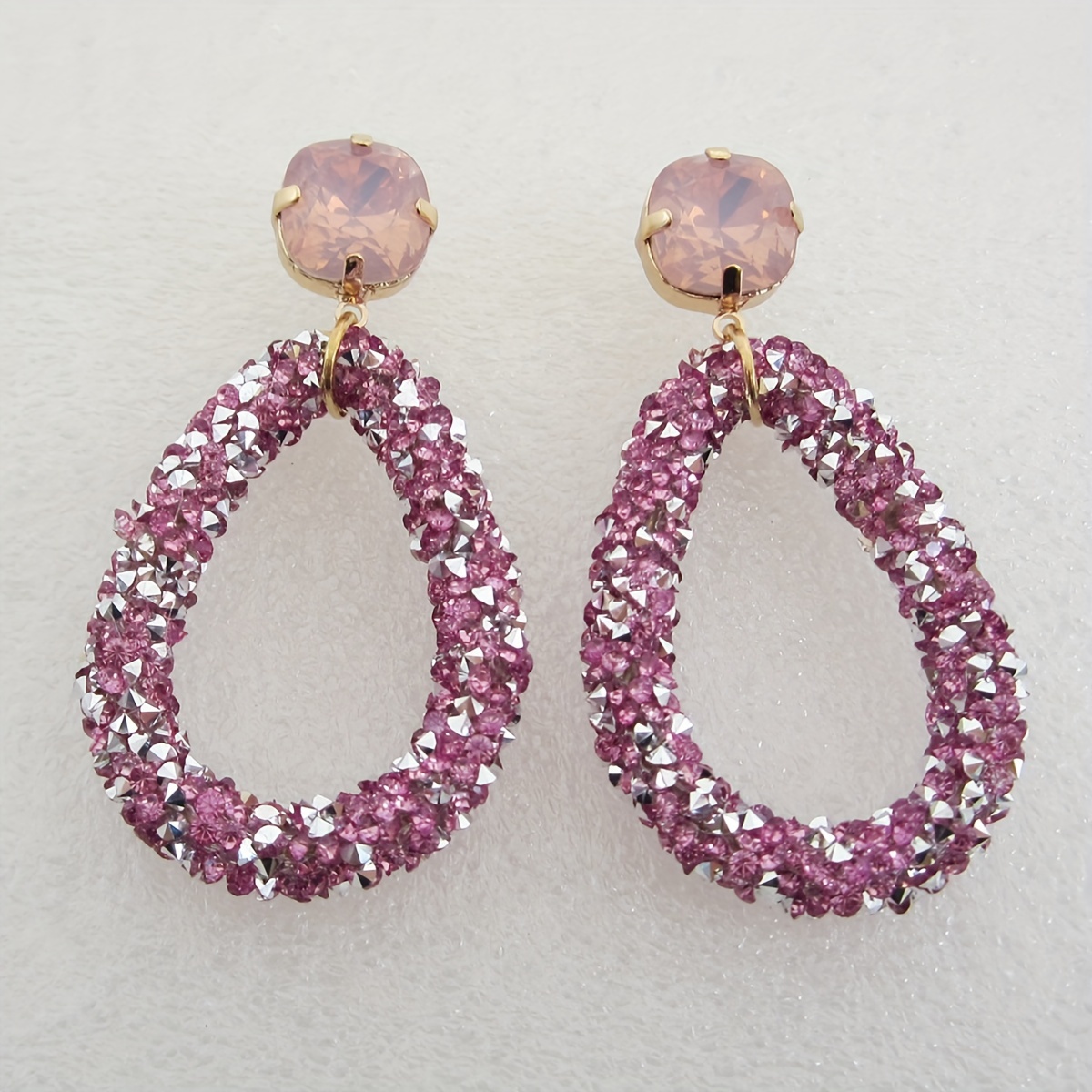 Retro Boho Rhinestone Dangle Earrings